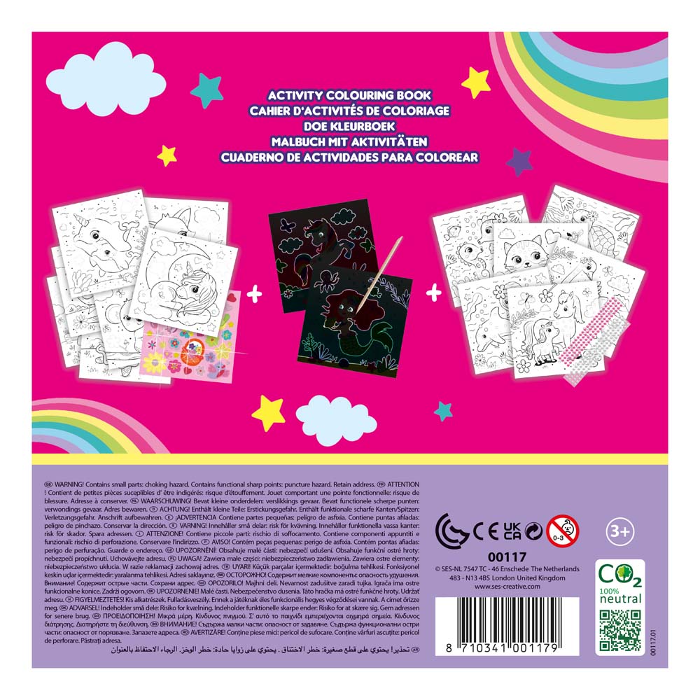 SES Creative 3-in-1 Activity Glitter Colouring Book Set