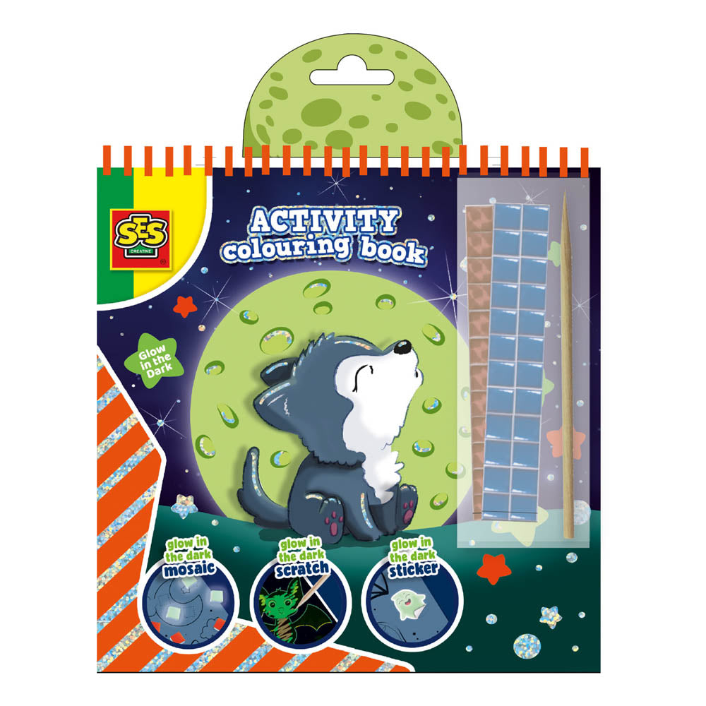 SES Creative 3-in-1 Activity Glow-in-the-Dark Colouring Book Set