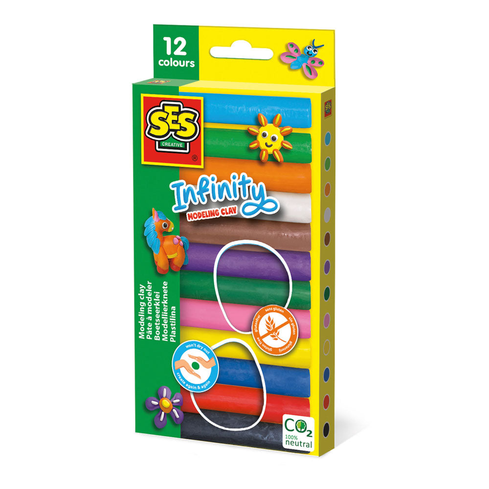 SES Creative Infinity Modelling Clay, 12 Pack