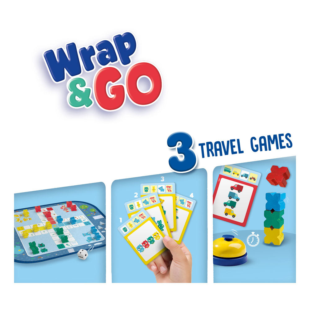 SES Creative Wrap&Go Travel Games (Ludo, Quartet and Speed Blocks)