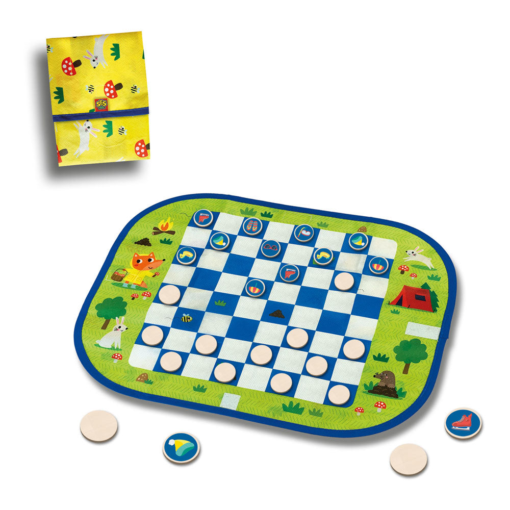 SES Creative Wrap&Go Travel Games (Pack Your Bags, Checkers and Memo)