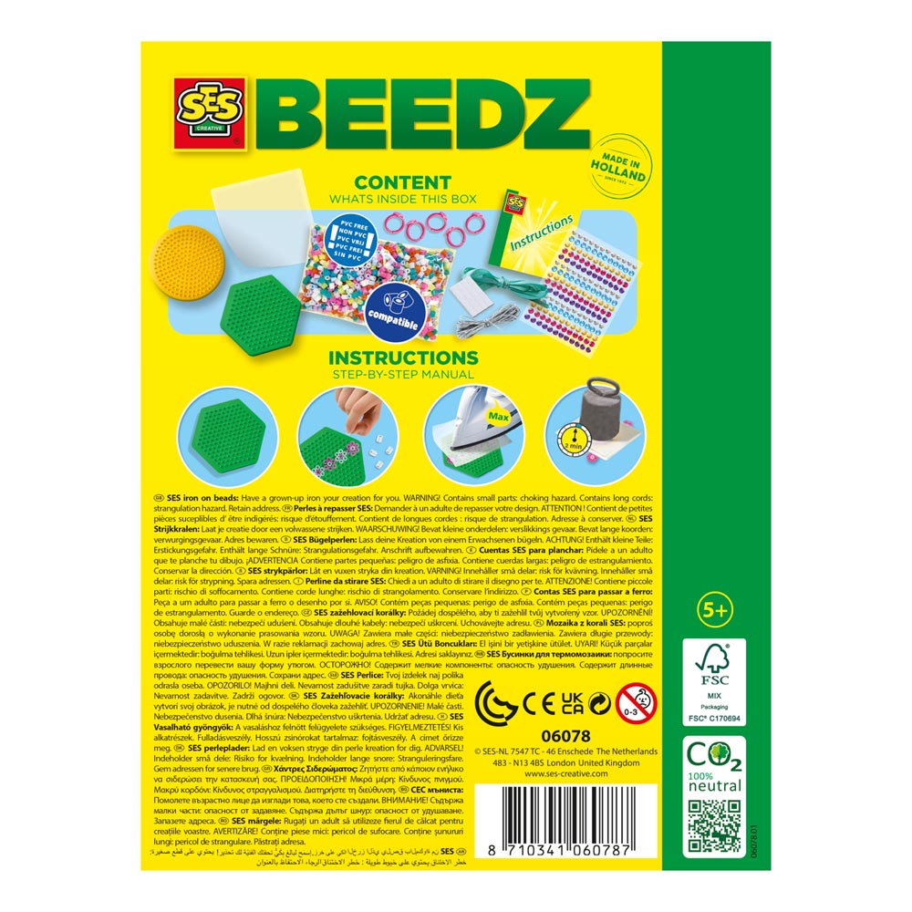 SES Creative Beedz Diamond Jewellery 1200 Iron-on Beads Mosaic Art Kit