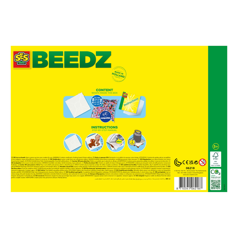 SES Creative Beedz Cute Family Animals 1800 Iron-on Beads Mosaic Art Kit