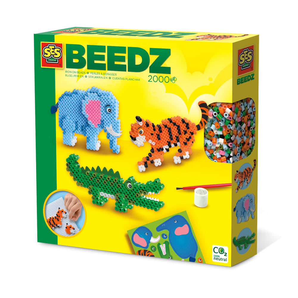SES Creative Beedz Safari Animals 2000 Iron-on Beads Mosaic Art Kit