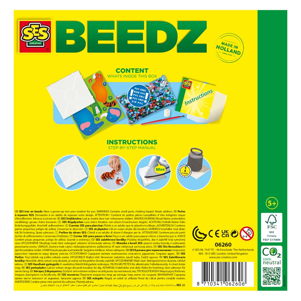 SES Creative Beedz Safari Animals 2000 Iron-on Beads Mosaic Art Kit