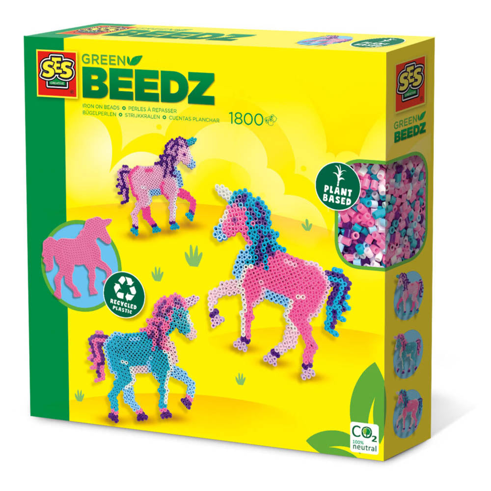 SES Creative Beedz Unicorn Green 1800 Iron-on Beads Mosaic Art Kit