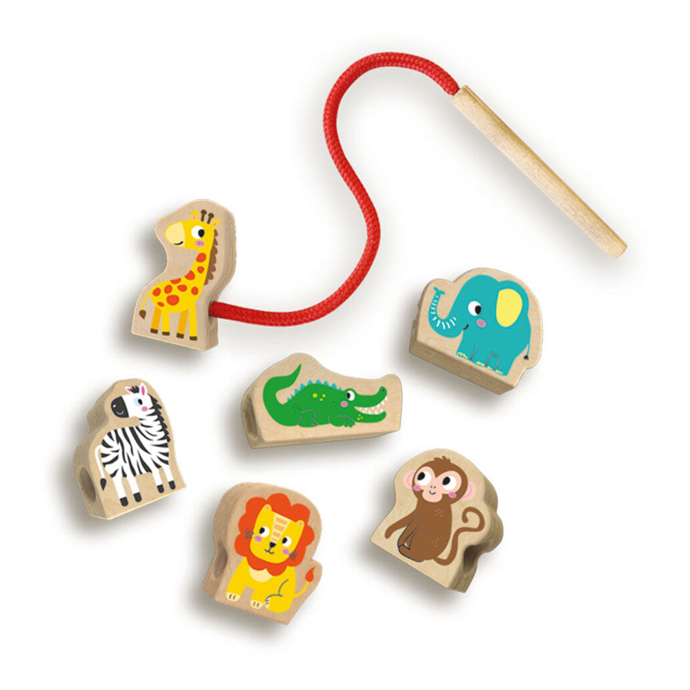 SES Creative Tiny Talents Animals Wooden Lacing Beads