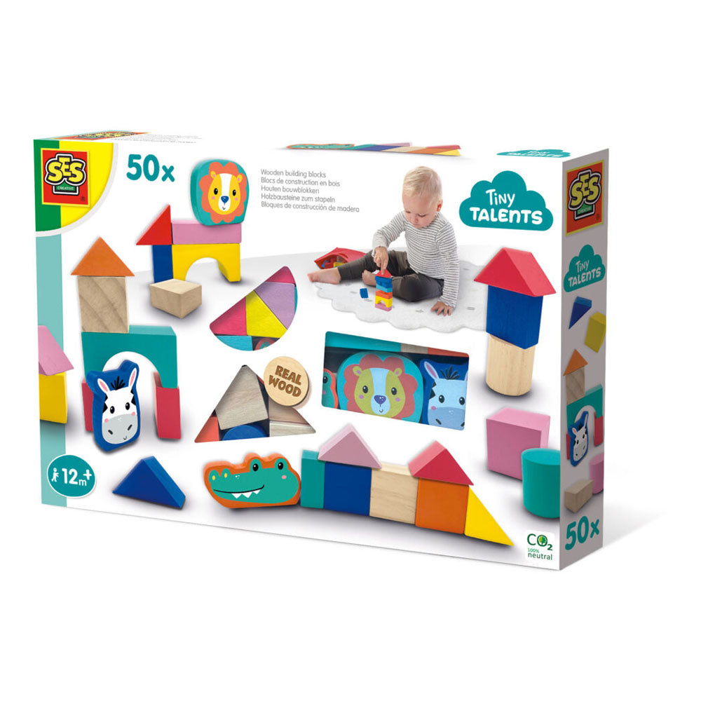 SES Creative Tiny Talents Wooden Building Blocks