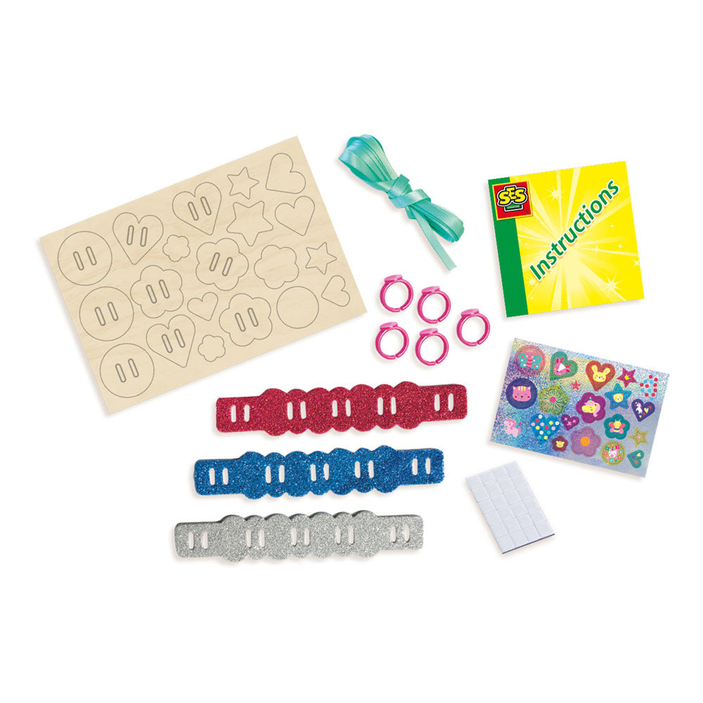 SES Creative Easy Rings and Glitter Bracelets Jewellery Making Set