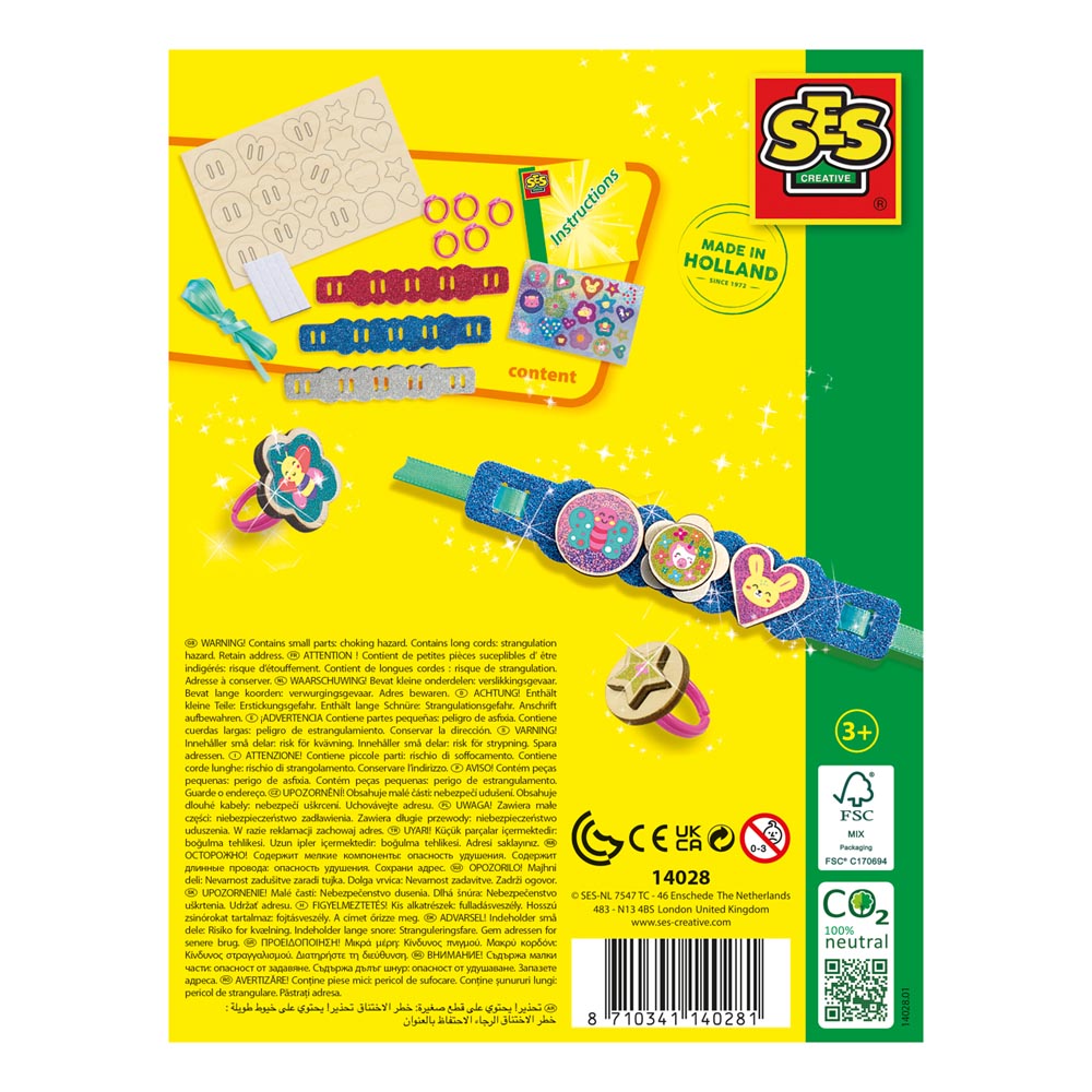 SES Creative Easy Rings and Glitter Bracelets Jewellery Making Set