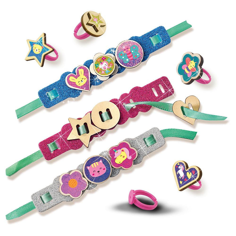 SES Creative Easy Rings and Glitter Bracelets Jewellery Making Set