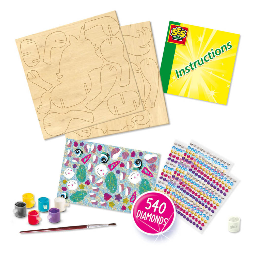 SES Creative 3D Unicorns Diamond Painting Kit