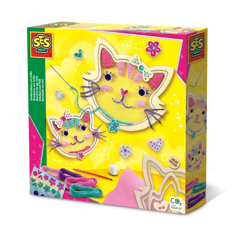 SES Creative Cat Tulle Embroidery Set