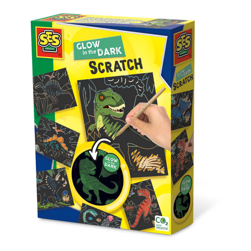 SES Creative Dinosaurs Glow-in-the-Dark Scratch Card