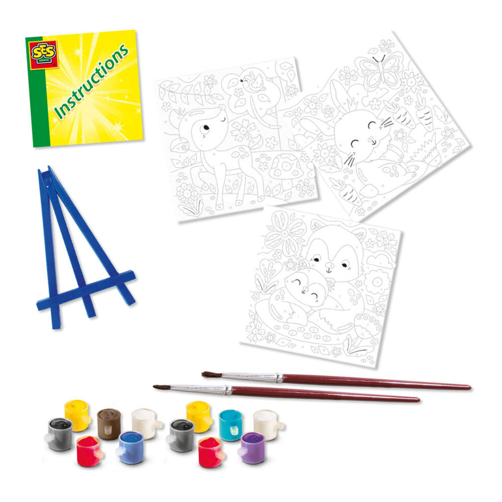 SES Creative Forest Animals Canvas Painting by Numbers Set