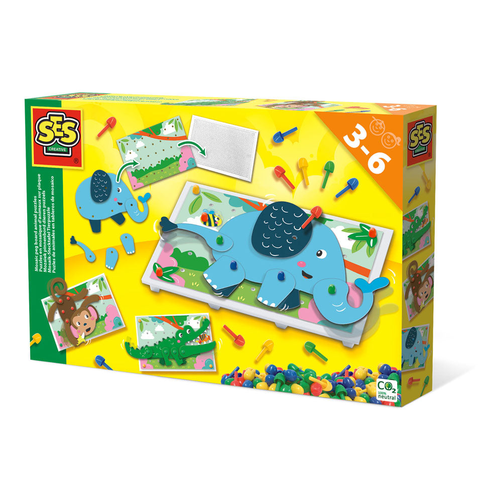 SES Creative Animal Puzzles Mosaic Pegboard Mosaic Art Kit