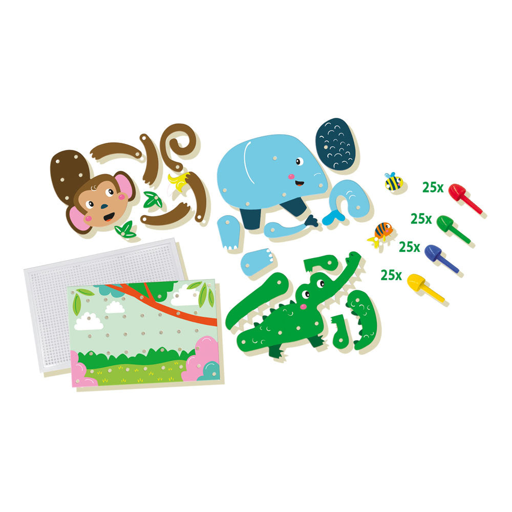 SES Creative Animal Puzzles Mosaic Pegboard Mosaic Art Kit