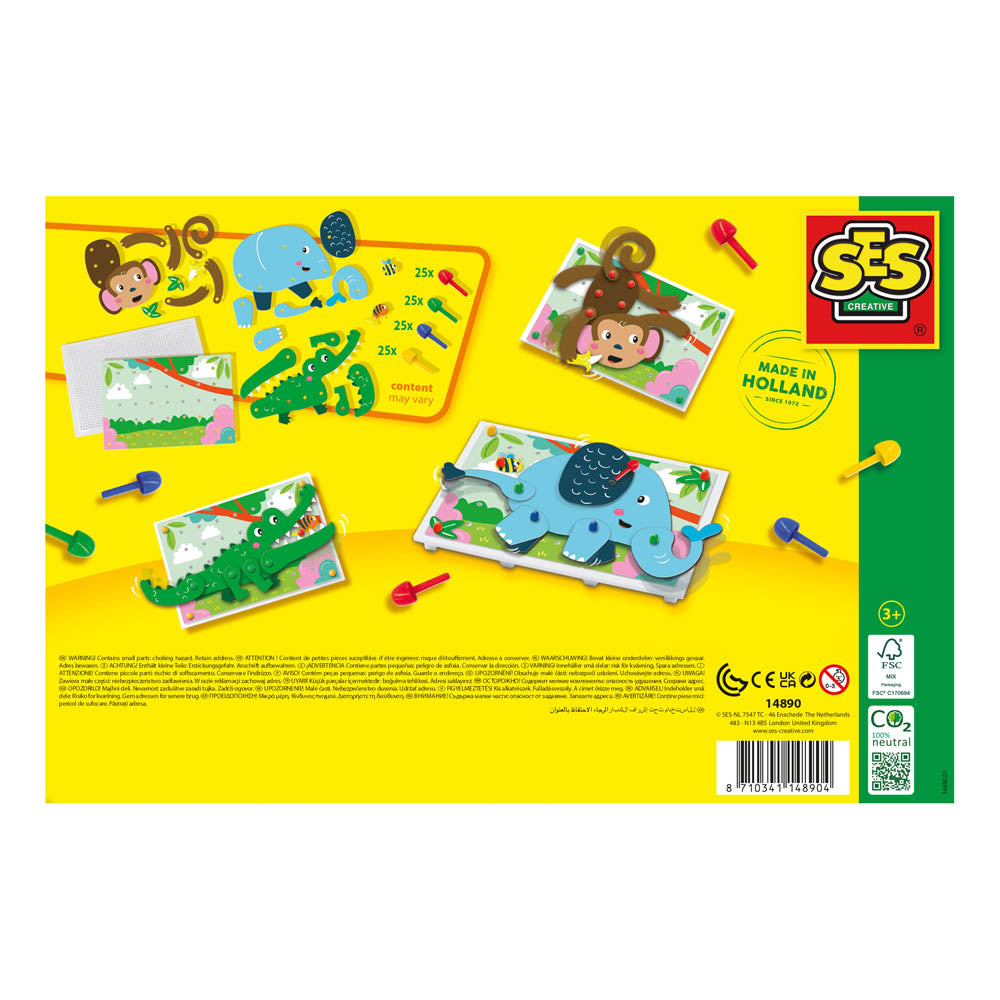 SES Creative Animal Puzzles Mosaic Pegboard Mosaic Art Kit