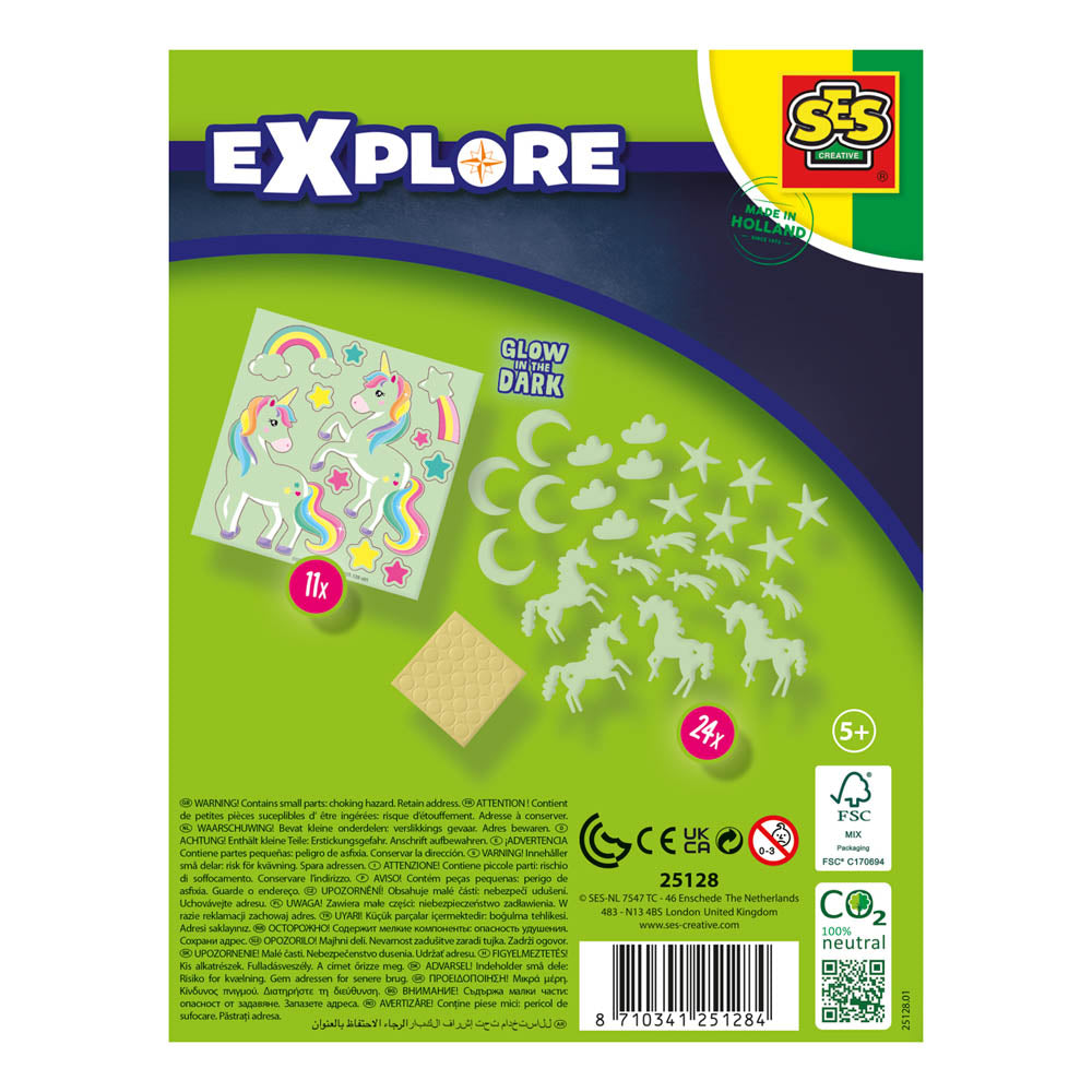 SES Creative Explore Glowing Unicorns Decorative Stickers