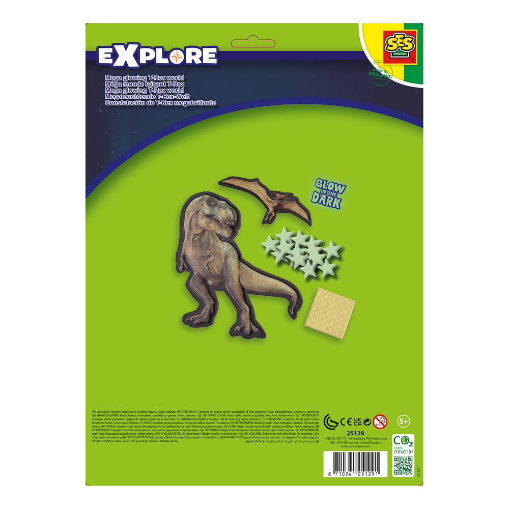 SES Creative Explore Mega Glowing T-Rex World Decorative Stickers