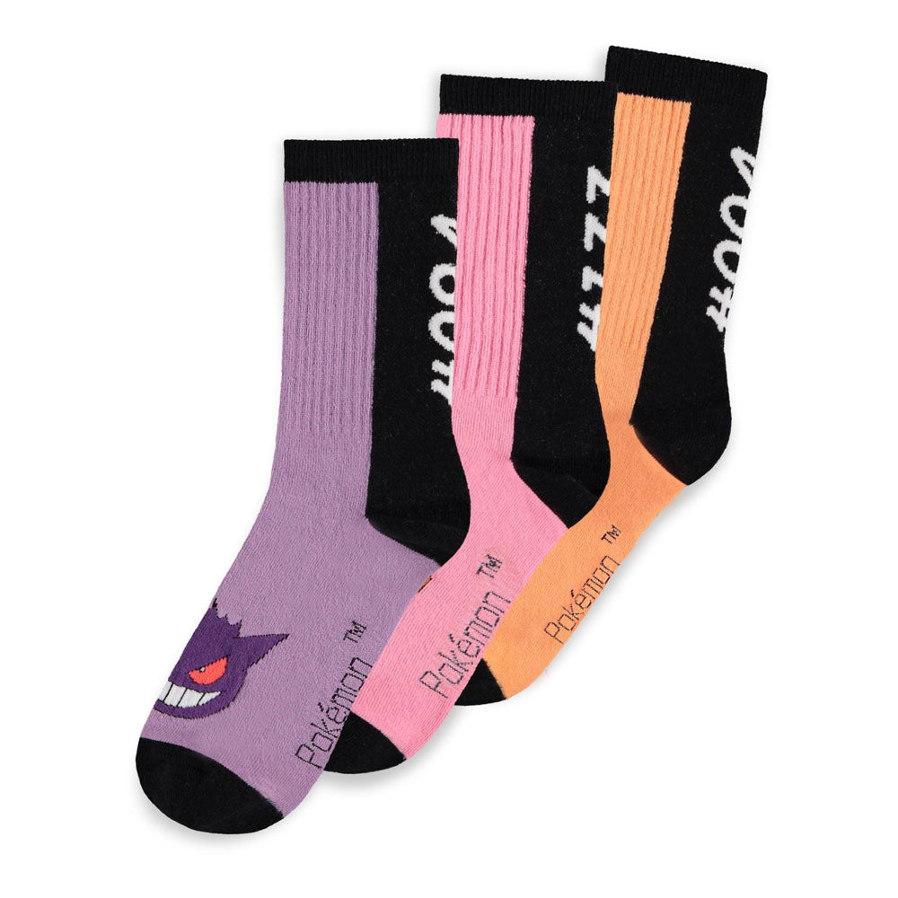 Pokemon Character Set Unisex Sport Socks - 3-Pack