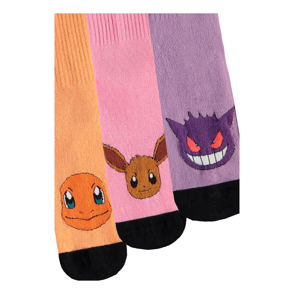 Pokemon Character Set Unisex Sport Socks - 3-Pack