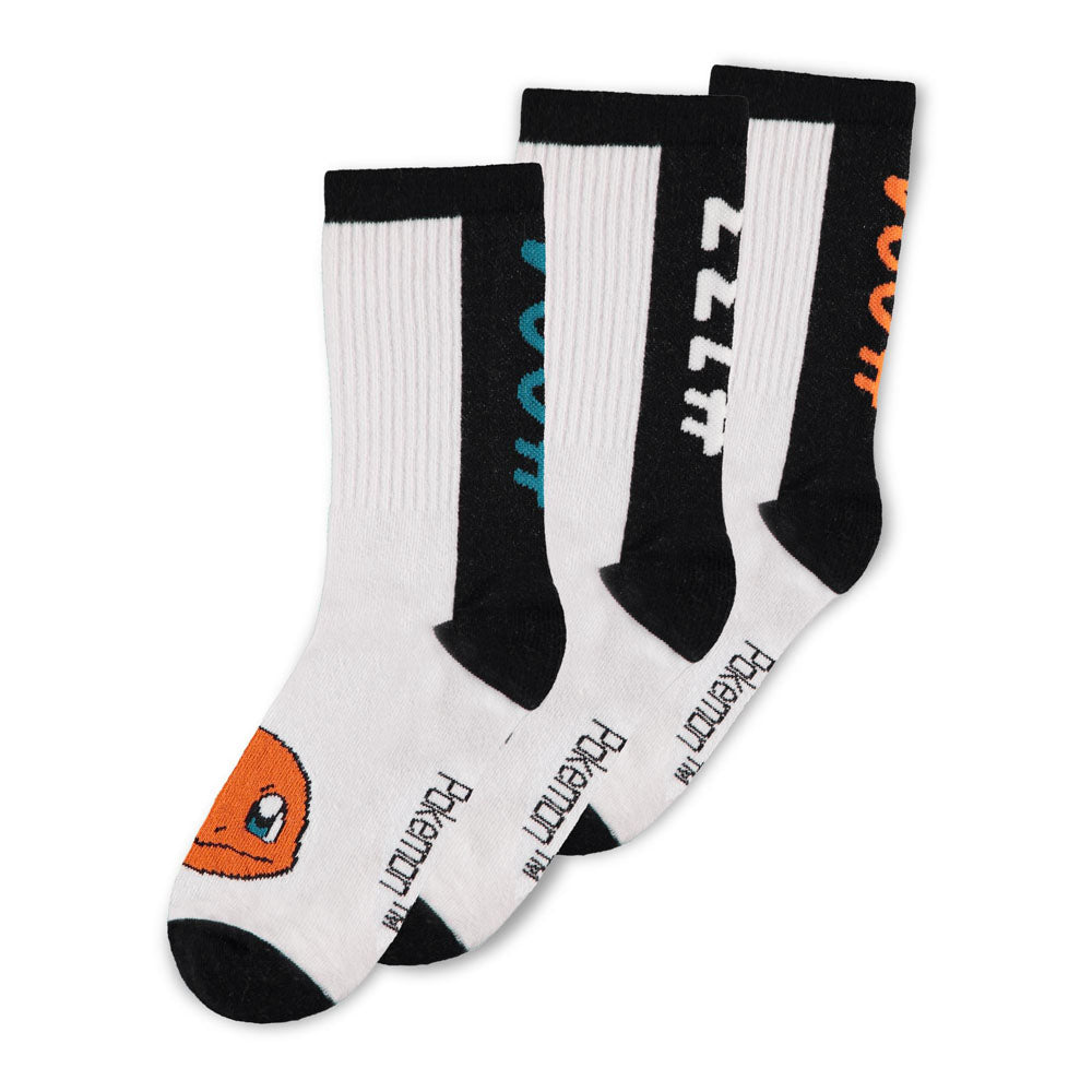 Pokemon Character Set Unisex Sport Socks - 3-Pack
