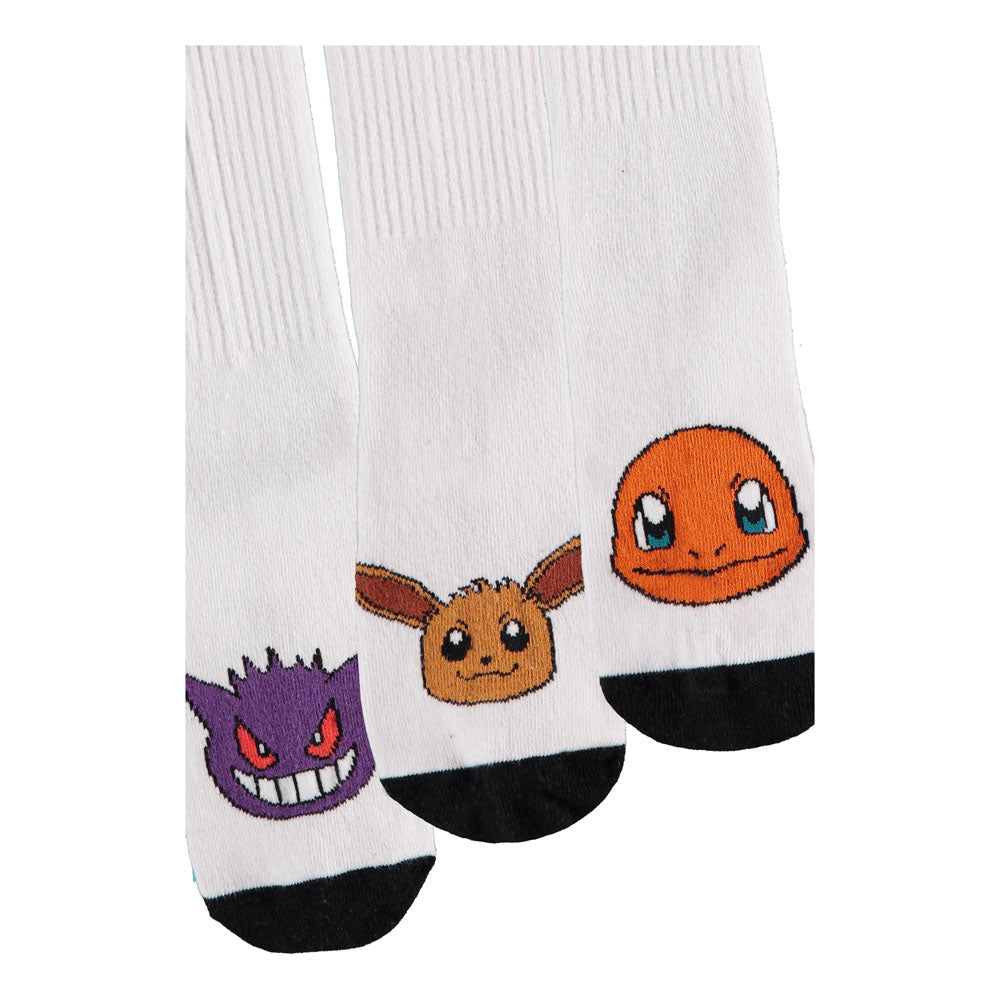 Pokemon Character Set Unisex Sport Socks - 3-Pack